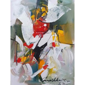 Mashkoor Raza, 12 x 16 Inch, Oil on Canvas, Abstract Painting, AC-MR-555